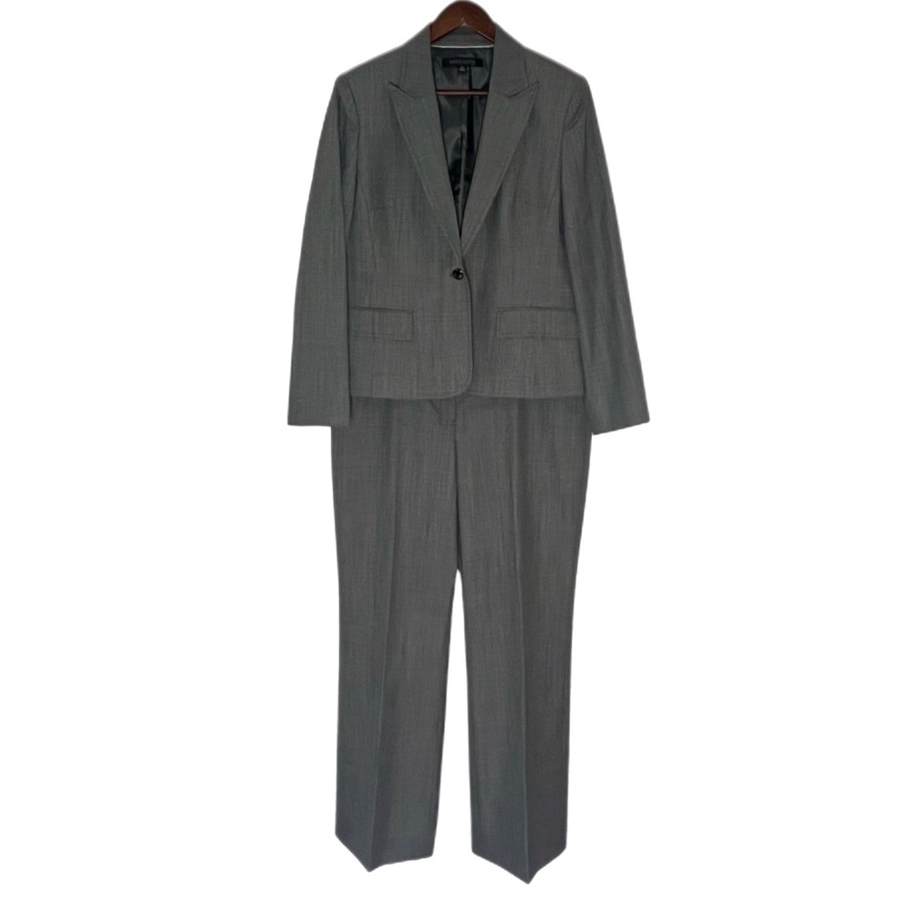 Anne Klein Gray Pinstripe Women’s Blazer and Trouser Suit